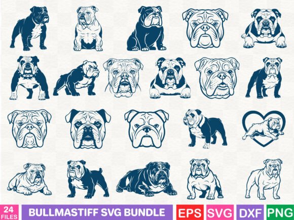 A Bullmastiff Graphic Bundle for Diverse Product Illustration