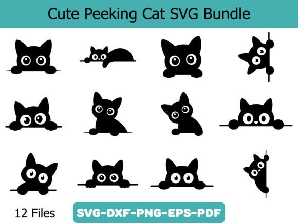 A Designer's Take on the Cute Peeking Cat Graphics Bundle