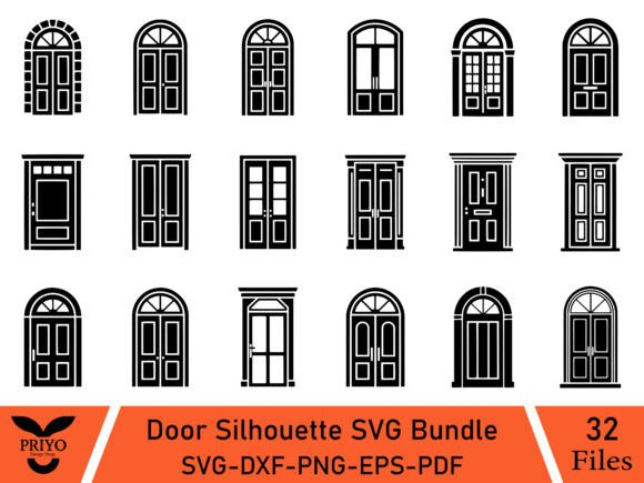 A Door Silhouette Graphics Bundle for Editorial Mood