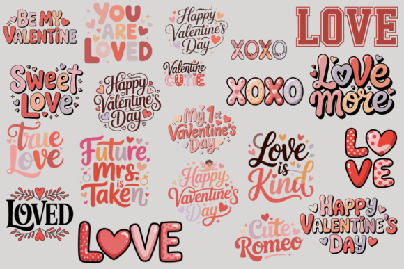 A Retro Valentine's Graphics Bundle for Product Creators
