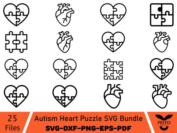 A Versatile Autism Heart Puzzle SVG Graphic