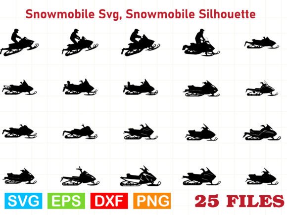A Versatile Snowmobile Silhouette Graphic for Merchandise
