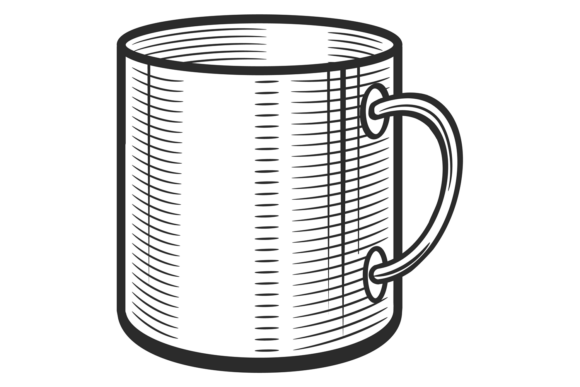 A Vintage Mug Engraving for Graphics and Illustrations