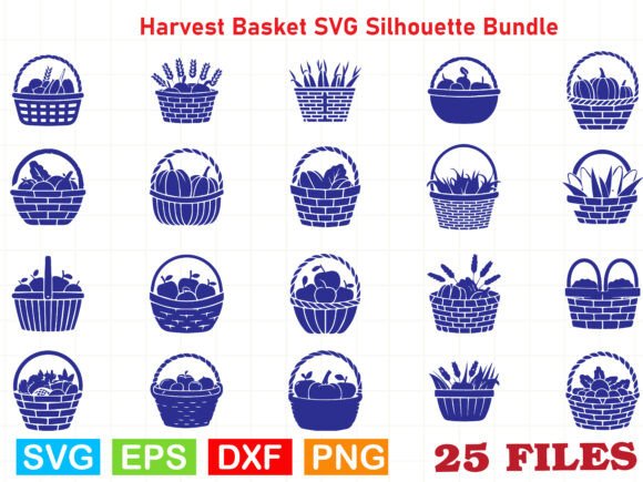 Harvest Basket Graphics for Seasonal Branding & Illustrations