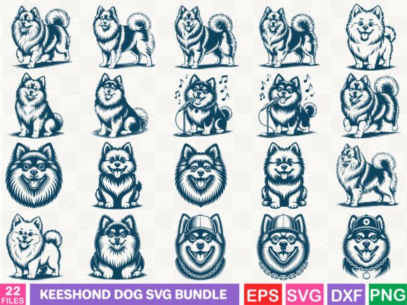 Keeshond Dog SVG Bundle for Brand Illustrations