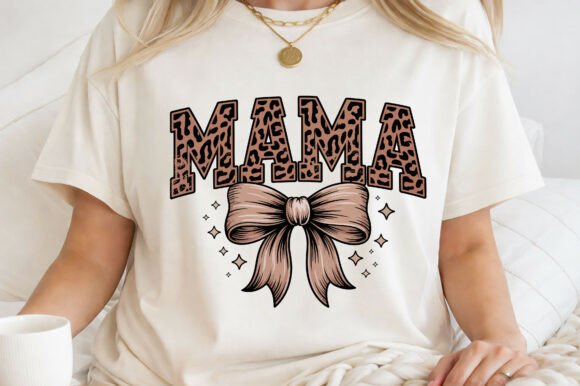 Leopard Mama Coquette Bow T-Shirt Design & Graphics