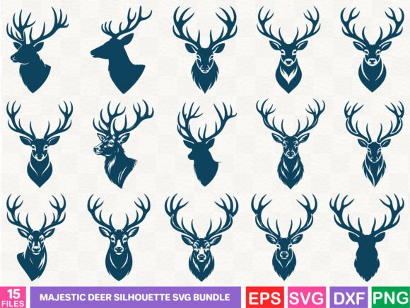 Majestic Deer Silhouette SVG Bundle Graphics for Creative Entrepreneurs