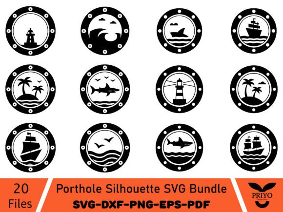 Porthole Silhouette Graphics for Elegant Branding