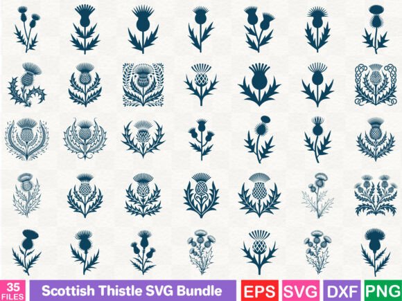 Scottish Thistle SVG Bundle: A Graphic Design Asset for Editorial Excellence