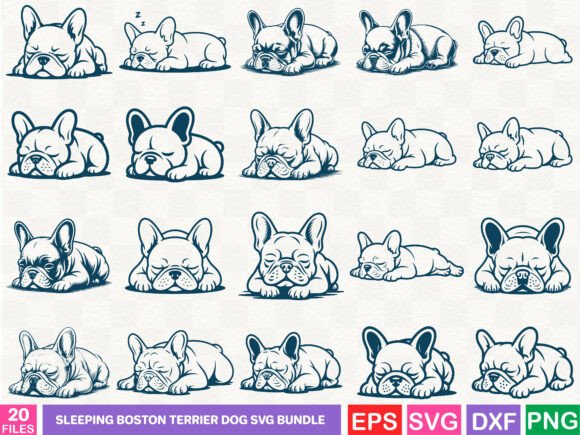 Sleeping Boston Terrier Graphics for Crafters and Entrepreneurs