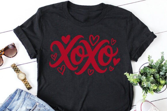 XOXO Hearts Graphics for Valentine T-Shirt Designs